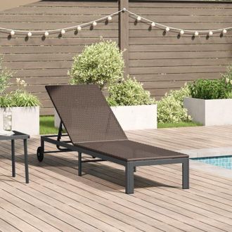 vidaXL Vidaxl - Lettino da Sole 1-persona Marrone 60 x 200 x 27cm polyrattan