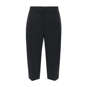Elisabetta Franchi Flie&szlig;ende Gabardine-Hose - Dames - Broeken - Zwart - Maat: 2XL Gabardine