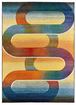 Atticgo Alfombra geom&eacute;trica multicolor 140x200 cm