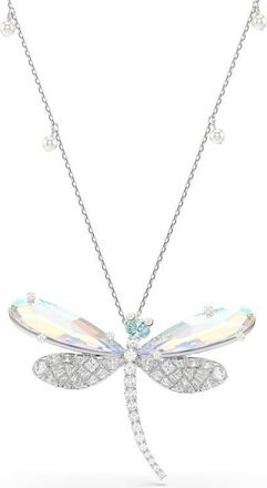 Swarovski x Ariana Grande Capsule Dragonfly Faux Pearl Necklace in Silver/Multi at Nordstrom