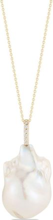 Mateo Bijoux 14kt yellow-gold baroque pearl and diamond necklace - women - Baroque Pearl/14kt Yellow Gold - One Size