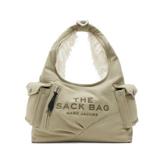 Marc Jacobs Tassen, Dames, Groen, ONE Size, Katoen, Sack Bag In Cargo Fur Canvas