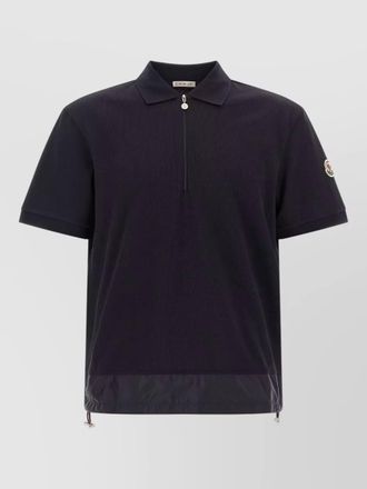 Moncler half zip shirt polo collar ribbed cuffs