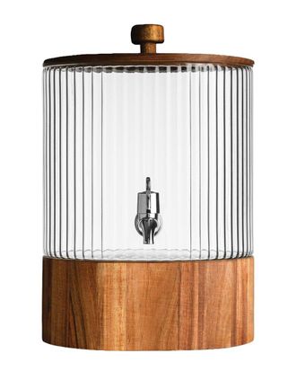 Jay Companies Naples 1.5Gal Beverage Dispenser With Wooden Lid & Base