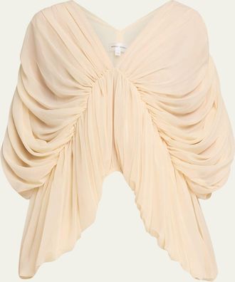 Ronny Kobo Lenore Draped Deep V-Neck Top