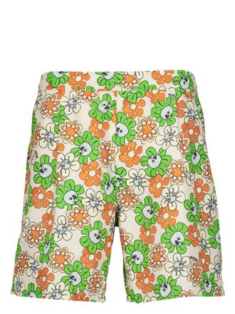 Marni Zwembroek met grafische bloemenprint - Groen