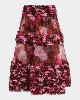 Zimmermann Luna Ruffle Midi Skirt
