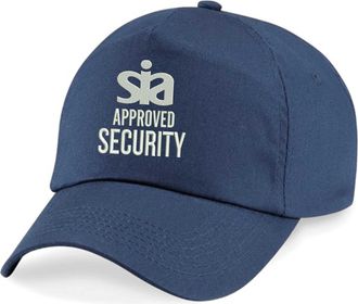 Generic Embroidered Sia Approved Security Orignal 5-Panel Baseball Cap, Security Staff Uniform Workwear Unisex Hat (FrenchNavy)