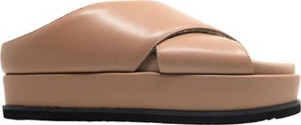 Roam Womens Cross Stack Platform Sandals In Nude