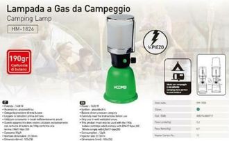 Trade Shop Lampara Camping Gas 190 Gr 1600w Encendido Piezo Con Pantalla