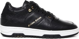 Giuliano Galiano Zwarte Sneakers van Krokodillenleer - Heren - Sneakers - Zwart - 41 EU - Leer - Schoenen