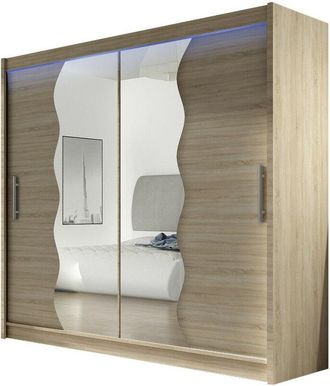Mirjan24 Mobilier1 - Armario Closico 125, Roble Sonoma, 215x180x57cm, Puertas De Armario: Correderas, N&uacute;mero De Estantes: 0, Led