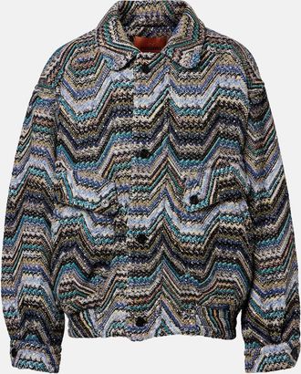 Missoni Zigzag oversized jacquard wool-blend jacket