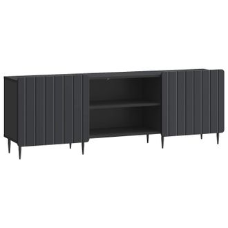 vidaXL Mueble De Tv Negro 150 X 31 X 52 Cm Madera De Ingenier&iacute;a Vidaxl