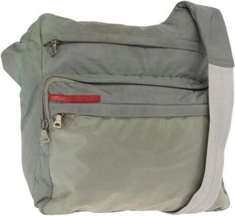 Prada Pre-owned Cross Body Bags, female, Green, Size: ONE SIZE Pre-owned Nylon Cross Body Bag