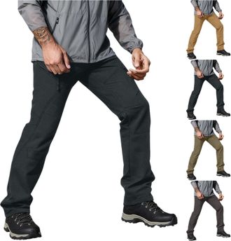 Generic Mens Waterproof Trousers Outdoor Climbing Walking Pants Thermal Warm Fleece Lined Insulated Soft Shell Winter Pants Thicken Padded Hiking Ski Cargo Tr