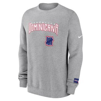 Nike Dominican Republic National Baseball Team 2026 World Baseball Classic Complex Undefeated Nike Mens Pullover Crew in Grey | NKPV06GW8D-TNG
