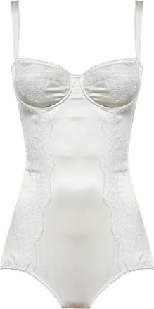 Dolce & Gabbana Ondergoed, Dames, Wit, M, Satijn, Bodysuit