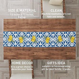 OEM Camino De Mesa Azul A Cuadros Para Comedor Y Cocina - Perfecto Para Fiestas Y D&iacute;as Festivos