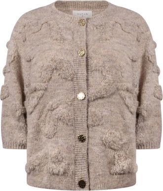 Nukus Nukus - Maggy Cardigan SS - Dames - Truien - Beige - Maat: 2XL Wol