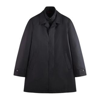 Fay Popeline Tecnico Morning Coat - Heren - Mantel - Blauw - M - Jassen