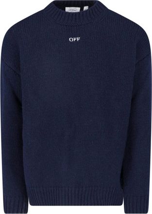 Off-white Blue Wool Arrow Knitted Crewneck Sweater