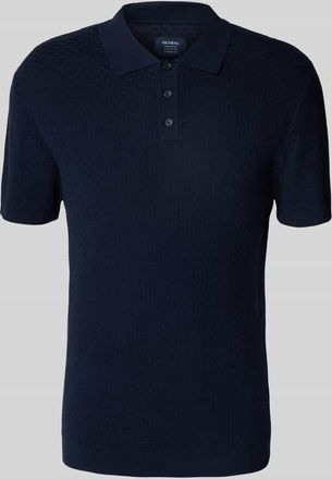 Mc Neal Strickpolo mit kurzer Knopfleiste in Dunkelblau, Größe XXXL