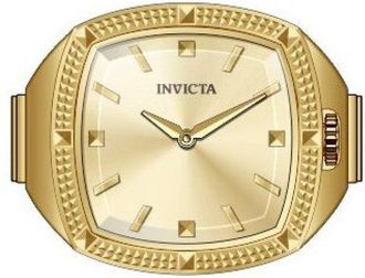 Invicta Mini Ring 50638 Dameshorloge - Quartz Uurwerk - Roestvrij Staal met Gouden Wijzerplaat - 23 mm