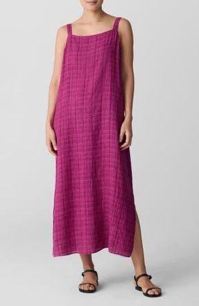 Eileen Fisher Square Neck Organic Linen Dress in Sangria at Nordstrom Rack, Size Small P