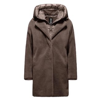Bomboogie Parkas, female, Brown, Size: 3XL Odessa Overcoat - Long Faux Fur Coat