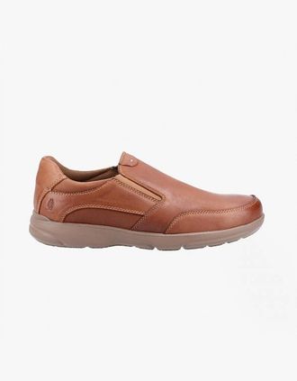 Hush Puppies Mens Hush Puppies AARON Mens Leather Slip-On Shoes Brown - Size: 10
