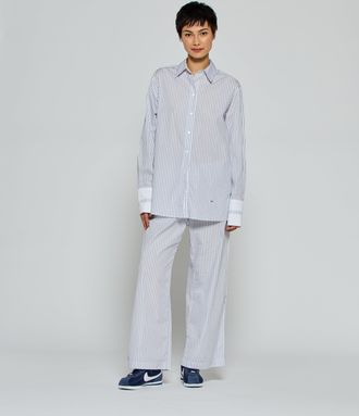 Serena Bute Striped Cropped Jogger - Navy/White