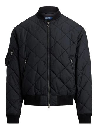 Polo Ralph Lauren quilted diamond-pattern bomber jacket - men - Recycled Polyester - S - Black