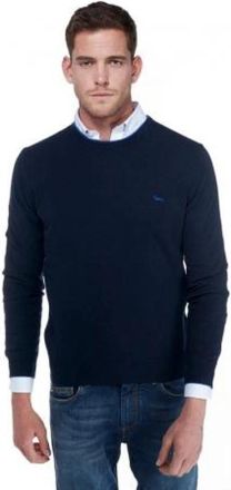 Harmont & Blaine Trui met ronde hals - Heren - Ronde hals truien - Blauw - 3XL - Wol - Truien & Vesten