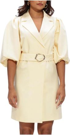 Notre-V Nv-Henny Mini Jurk - Dames - Korte kleedjes - Beige - XL - Leer - Kleedjes