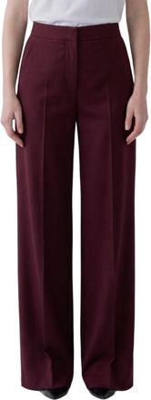Max Mara Maroon Regular Pleated Pants