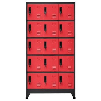 Berkfield Home Locker Cabinet Anthracite & Red 90x40x180 cm Steel | Size: 90 x 40 x 180 cm