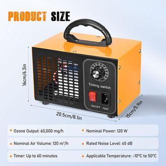 OEM Generador De Ozono Dom&eacute;stico 60000 Mg/h, 400 Metros Cuadrados De &Aacute;rea De Purificaci&oacute;n Efectiva Purificador De Aire Port&aacute;til Para Purificaci&oacute;n Y Desodo