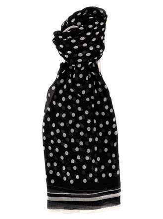 Dolce & Gabbana BlackWhite Polka dot chiffon scarf