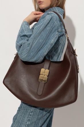 Ganni Shoulder Bag Large Kat, Womens, Burgundy