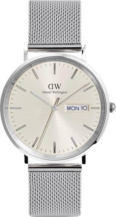Daniel Wellington Classic Day Display Sterling Mesh Strap Watch, 40mm in Silver at Nordstrom