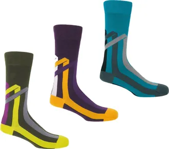 Peper Harow Ribbon Stripe Mens Bundle - Pine, Mauve & Peacock