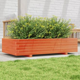 vidaXL Jardinera De Madera Maciza De Pino Marr&oacute;n Cera 110x60x26,5 Cm Vidaxl