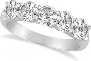 Allurez Five Stone Lab Grown Diamond Ring Anniversary Band 14k White Gold (2.00ctw)