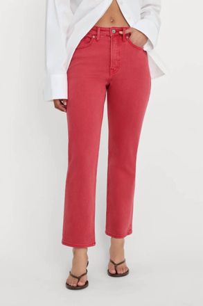 Good American Good Icon Ankle Jeans In Cherry Red