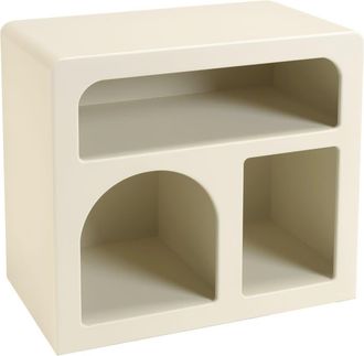 Macabane Mesita de noche de 3 compartimentos, 50 x 30 cm, de madera pintada