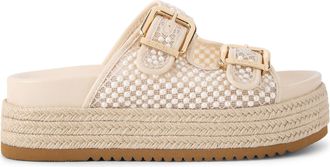 Carvela Womens Perla Flatform Sandals - White Fabric - Size UK 6
