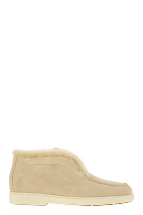 Santoni Suede And Fur Desert Boot