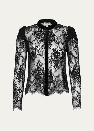 L'agence Dorothea Velvet Lace Blouse