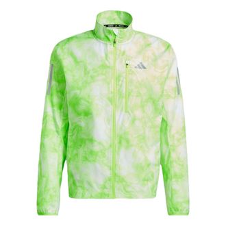 adidas Own The Run Allover Print Jacket Green White IL4797